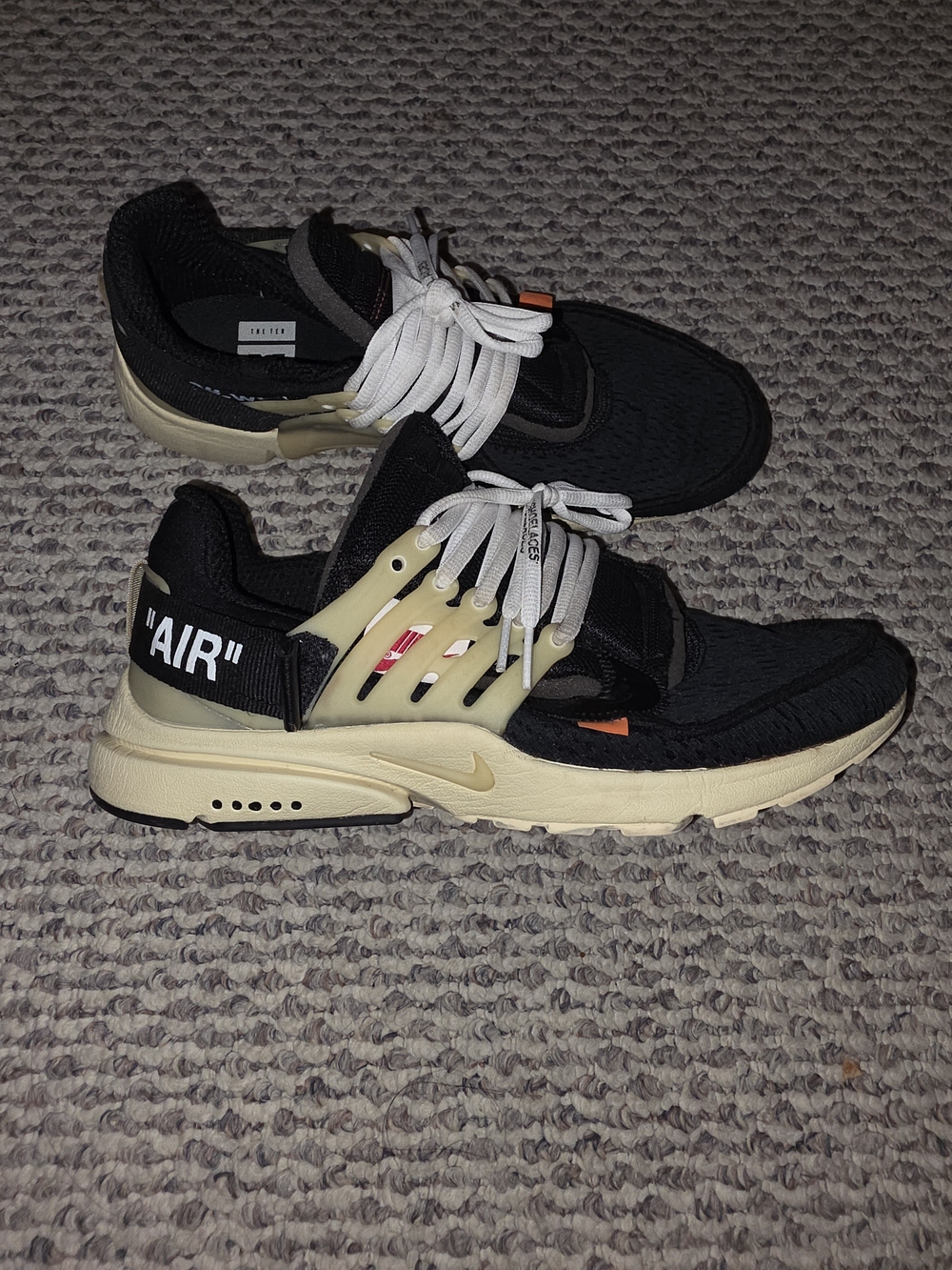 Nike Presto Off White Black and Cream 'AIR' Men's Athletic Sneakers No Box
